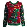 Womens Ugly Christmas Sweater, Knitted Crew Neck Sweater Tops, Festive Crew Neck Sweater Christmas Sweater, Women's Pullover Sweaters view 4