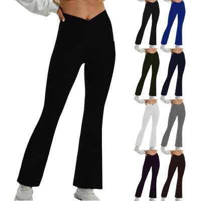 Lolvmvchi Womens Yoga Pants with Pockets High Waisted Wide Leg Sweatpants Soft Flare Leggings Athletic Tummy Control Trouser
