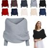 2025 New Scarf with Sleeves for Women,Upgrade Sweater Scarf with Sleeves, Multifunctional Cozy Scarfs Crochet Wrap (Light grey) view 1