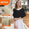2025 New Scarf with Sleeves for Women,Upgrade Sweater Scarf with Sleeves, Multifunctional Cozy Scarfs Crochet Wrap (Light grey) view 2