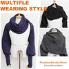 2025 New Scarf with Sleeves for Women,Upgrade Sweater Scarf with Sleeves, Multifunctional Cozy Scarfs Crochet Wrap (Light grey) view 4