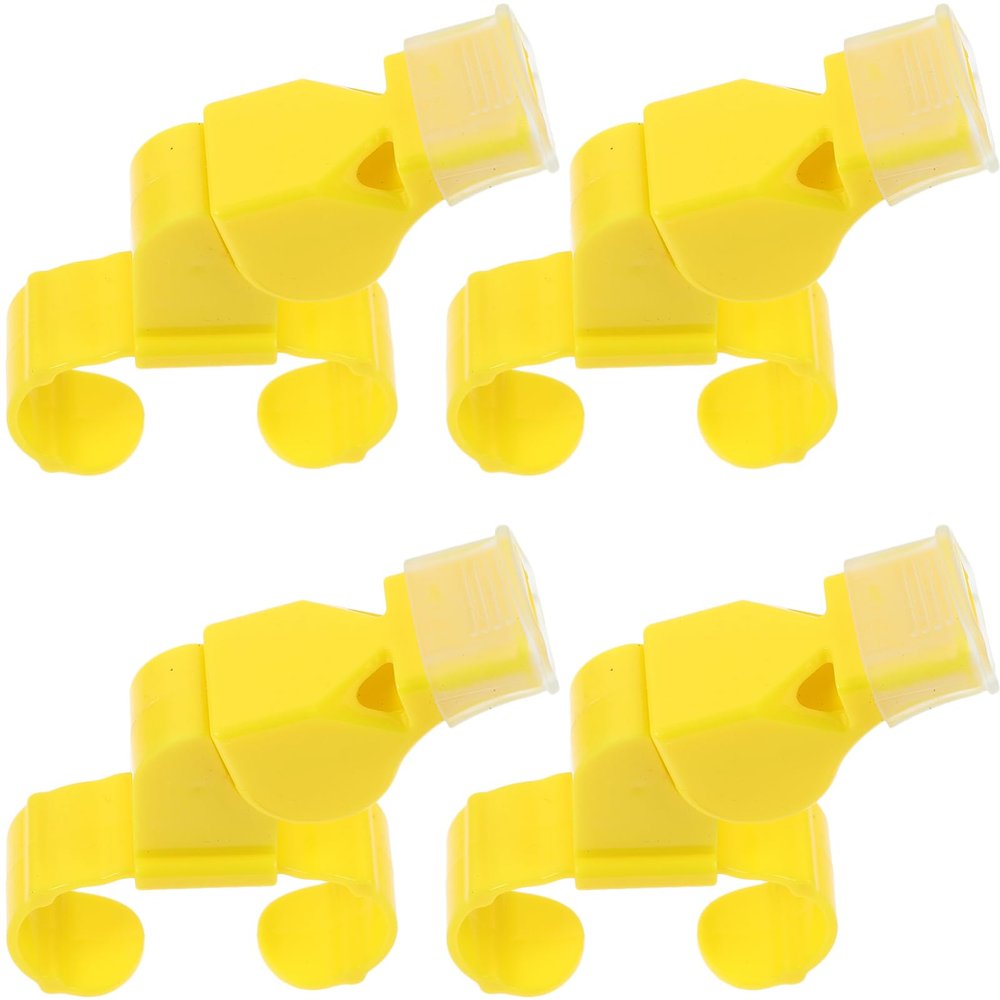 FOYTOKI 4pcs Loud Sports Whistles with Finger Ring Durable Referee Whistles for Outdoor Activities Camping Basketball Soccer Volleyball