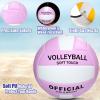 Magicorange Volleyball, 1 Pack Official Size 5 Soft Touch Recreational Volleyballs- PU Leather Indoor Outdoor Volleyballs for Beach Play, Game,Gym,Training -Includes Ball Pump (Purple) view 3