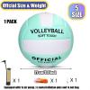 Magicorange Volleyball, 1 Pack Official Size 5 Soft Touch Recreational Volleyballs- PU Leather Indoor Outdoor Volleyballs for Beach Play, Game,Gym,Training -Includes Ball Pump (Blue) view 2