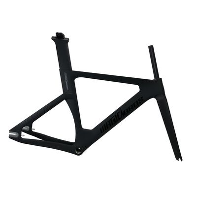 BSFHQS 700C Fixed Gear Bike Frameset 49cm 51cm 54cm 57cm Carbon Fiber Track Bike Frame Windbreaker Frames Quick Release Frame F9x100mm R9x120mm QR(Black,54cm)
