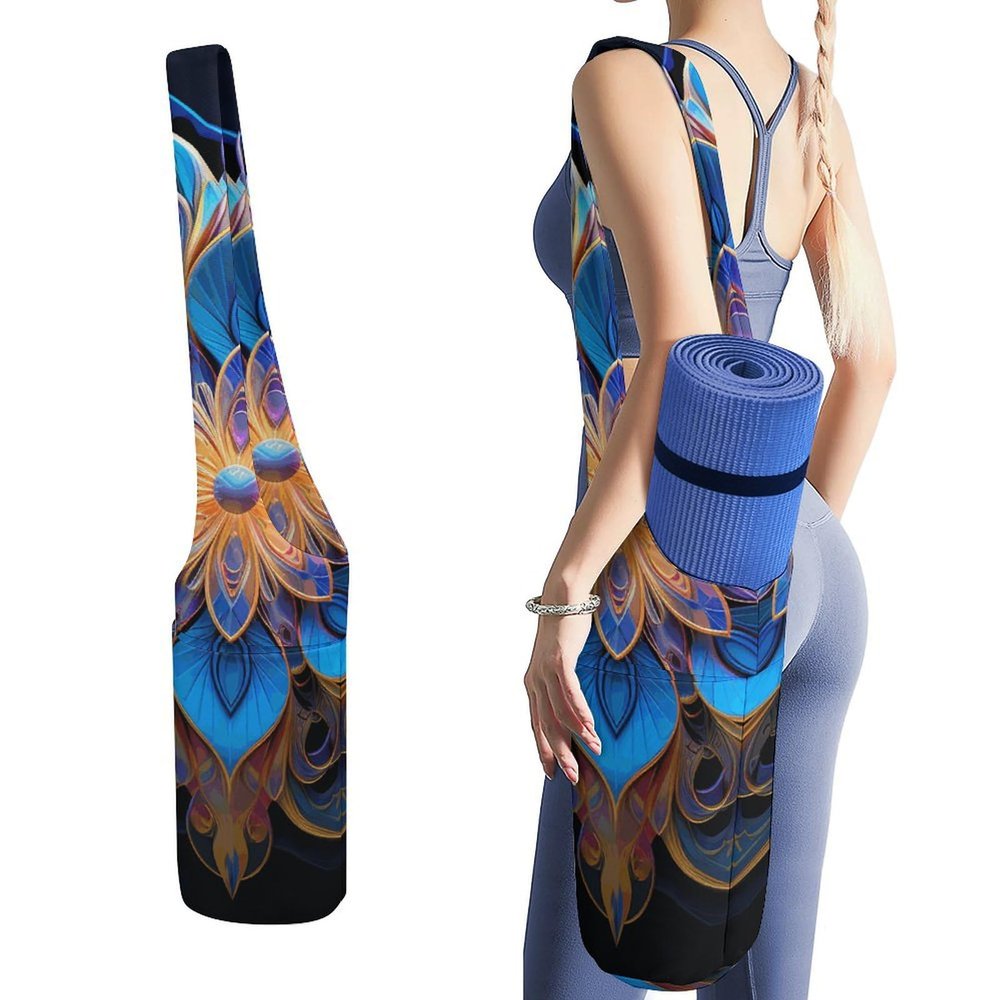 JTREHY Yoga Mat Carrying Bag,Rectangle Mandala Printed Women's Yoga Bag with Multi-Functional Storage Pockets,Large Yoga Mat Bag Fits Most Size Yoga Mats