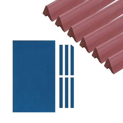 Scott Edward Billiards 48in K66 Rubber Bumpers Pool Table Rail Cushions (Set of 6) and Professional 9' Blue Billiard Cloth