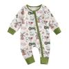 Covvoliy Newborn Baby Boy Girl Clothes Western Cow Print Long Sleeve Romper Jumpsuit One Piece Fall Winter Outfit (Green Farm Print, 0-3 Months) view 1