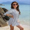 BMJL Women Beach Dress Cover Ups Button Down Shirt Swimsuit Coverup Striped Bikini Bathing Suit Cover Up 2026L,Striped view 4