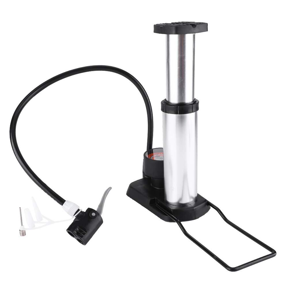 Foot Pump, Portable Foot Pump, Foot Pedal Inflator, High Pressure Air Pump, Hand Bike Pump, Suitable for Electric Bikes, Basketballs, Footballs (White)