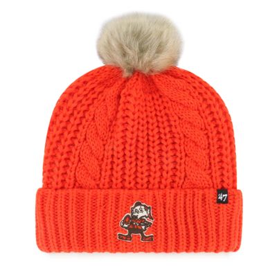 47 Women's Orange Cleveland Browns Meeko Cuffed Knit Hat with Pom