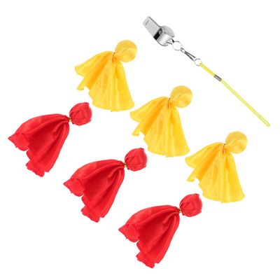 FELTECHELECTR 1set Portable Penalty Flags Whistle Lightweight Soccer Tossing Flags for Sports Events Football Games and Festive Occasions Includes