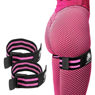 BFR Occlusion Bands for Women Blood Flow Restriction Workout Bands for Leg, Glute & Hip Building Fabric Resistance Loop for Squats, Thigh Toning, Butt Lifting & Muscle Growth (Pink, Buckle)