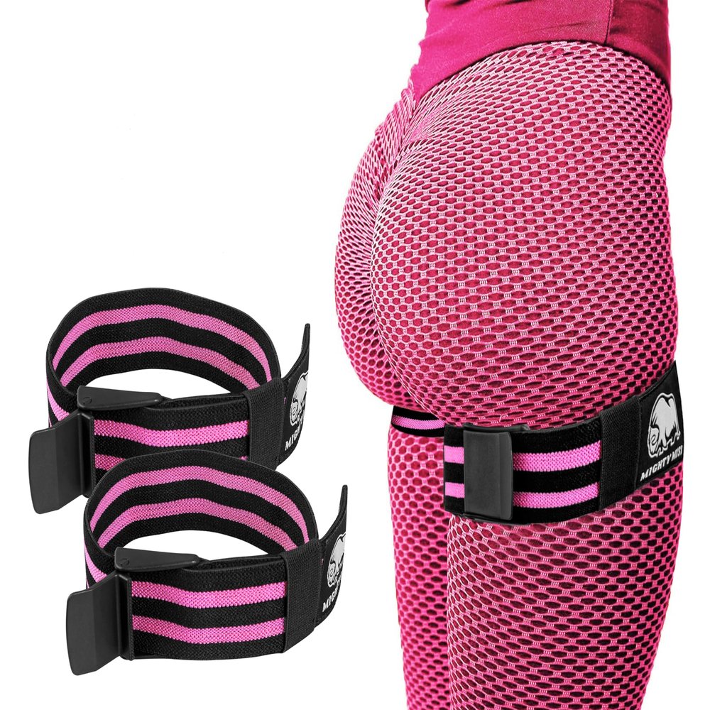 BFR Occlusion Bands for Women Blood Flow Restriction Workout Bands for Leg, Glute & Hip Building Fabric Resistance Loop for Squats, Thigh Toning, Butt Lifting & Muscle Growth (Pink, Buckle)