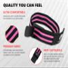 BFR Occlusion Bands for Women Blood Flow Restriction Workout Bands for Leg, Glute & Hip Building Fabric Resistance Loop for Squats, Thigh Toning, Butt Lifting & Muscle Growth (Pink, Buckle) view 3