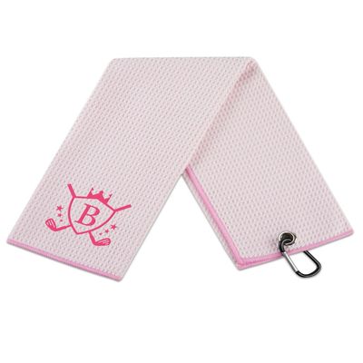 CybGene Microfiber Golf Towel for Women, 16'x 24', Pink - Initial B