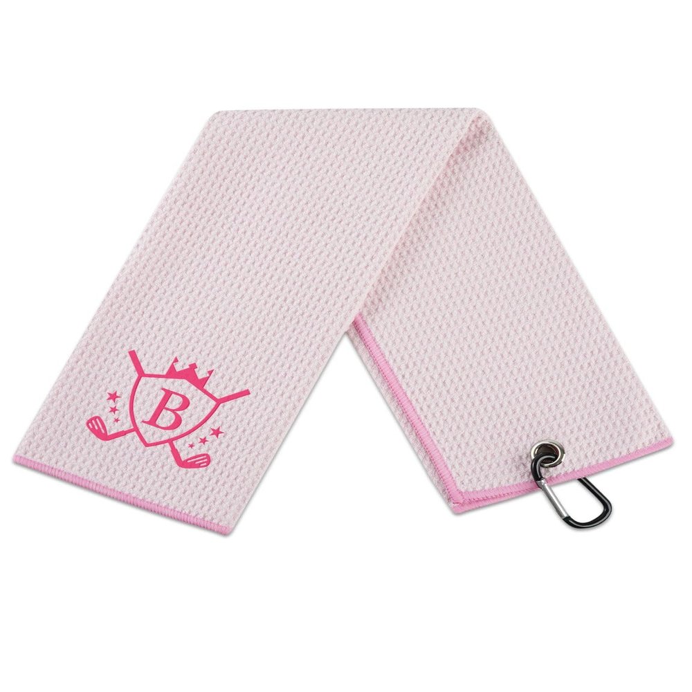 CybGene Microfiber Golf Towel for Women, 16'x 24', Pink - Initial B