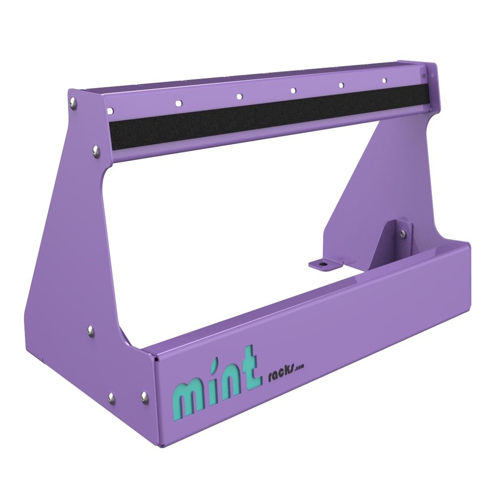 Mint Racks Stoke Stand Free-Standing Ski, Snoboard, Skateboard, Longboard Floor Rack (Lilac/Mint Logo, Standard)