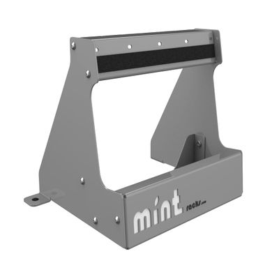 Mint Racks Stoke Stand Free-Standing Ski, Snoboard, Skateboard, Longboard Floor Rack (Gray/White Logo, Mini)