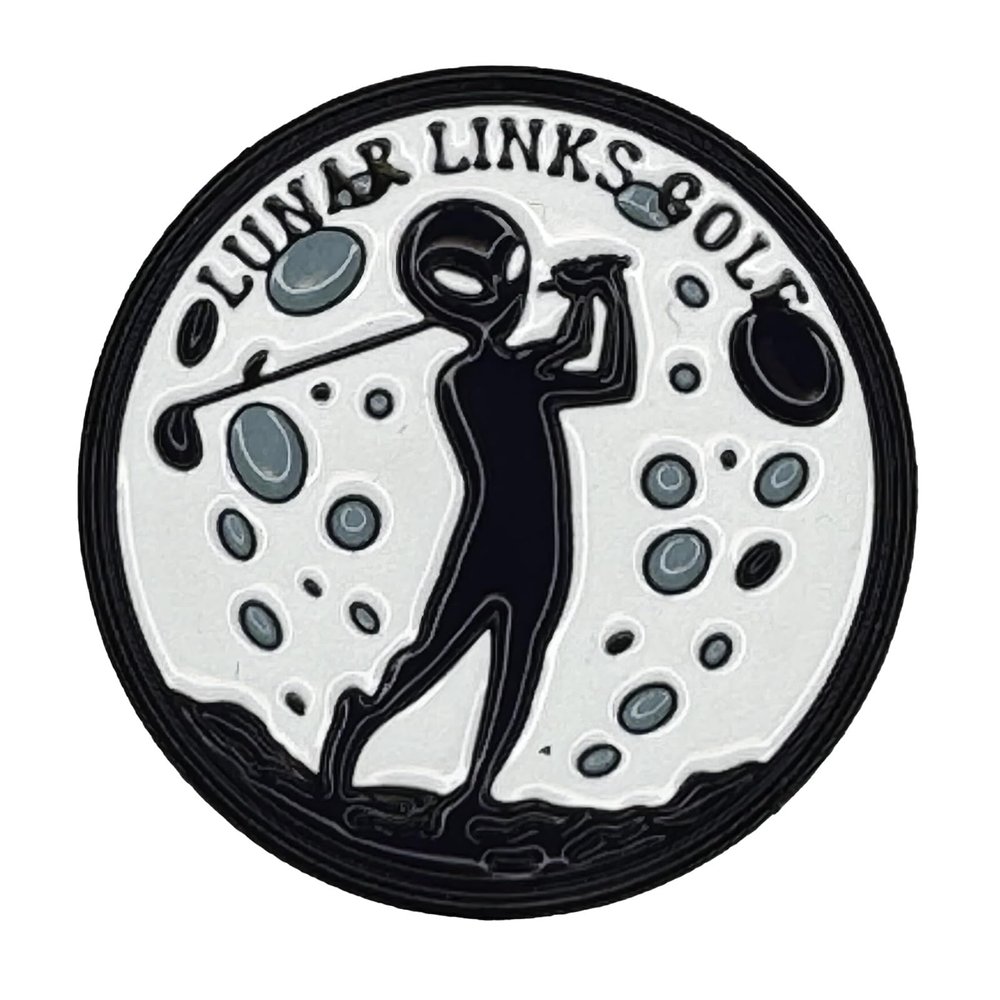 Lunar Links Golf Golf Ball Marker, Funny Golf Gifts for Men or Women, Golf Accessories for Women or Kids, Magnetic Golf Marker Tool, Unique Item for Golf Goodie Bag (Lunar Logo)