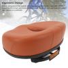 Fockety Noseless Seat with Airflow Vent, and Shock Absorbing Ball Design Hollow Integrated Saddle, Soft Memory Foam Padded Wide Replacement Seat Cushion (Brown) view 4