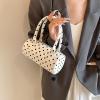 ALINUOYQ Shoulder Bag for Women Barrel Shape Mini Top Handle Purse PU Leather Adjustable Strap Cute Handbag Clutch Purse for Work Travel (White) view 3