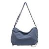 ALINUOYQ Casual Nylon Shoulder Bag Large Capacity Hobo Bag Zipper Travel Sling Bag with Adjustable Strap Dumpling Bag W/Drawstring for Women Sport Gym Travel (Blue) view 1