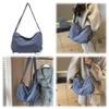 ALINUOYQ Casual Nylon Shoulder Bag Large Capacity Hobo Bag Zipper Travel Sling Bag with Adjustable Strap Dumpling Bag W/Drawstring for Women Sport Gym Travel (Blue) view 2