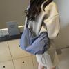 ALINUOYQ Casual Nylon Shoulder Bag Large Capacity Hobo Bag Zipper Travel Sling Bag with Adjustable Strap Dumpling Bag W/Drawstring for Women Sport Gym Travel (Blue) view 3