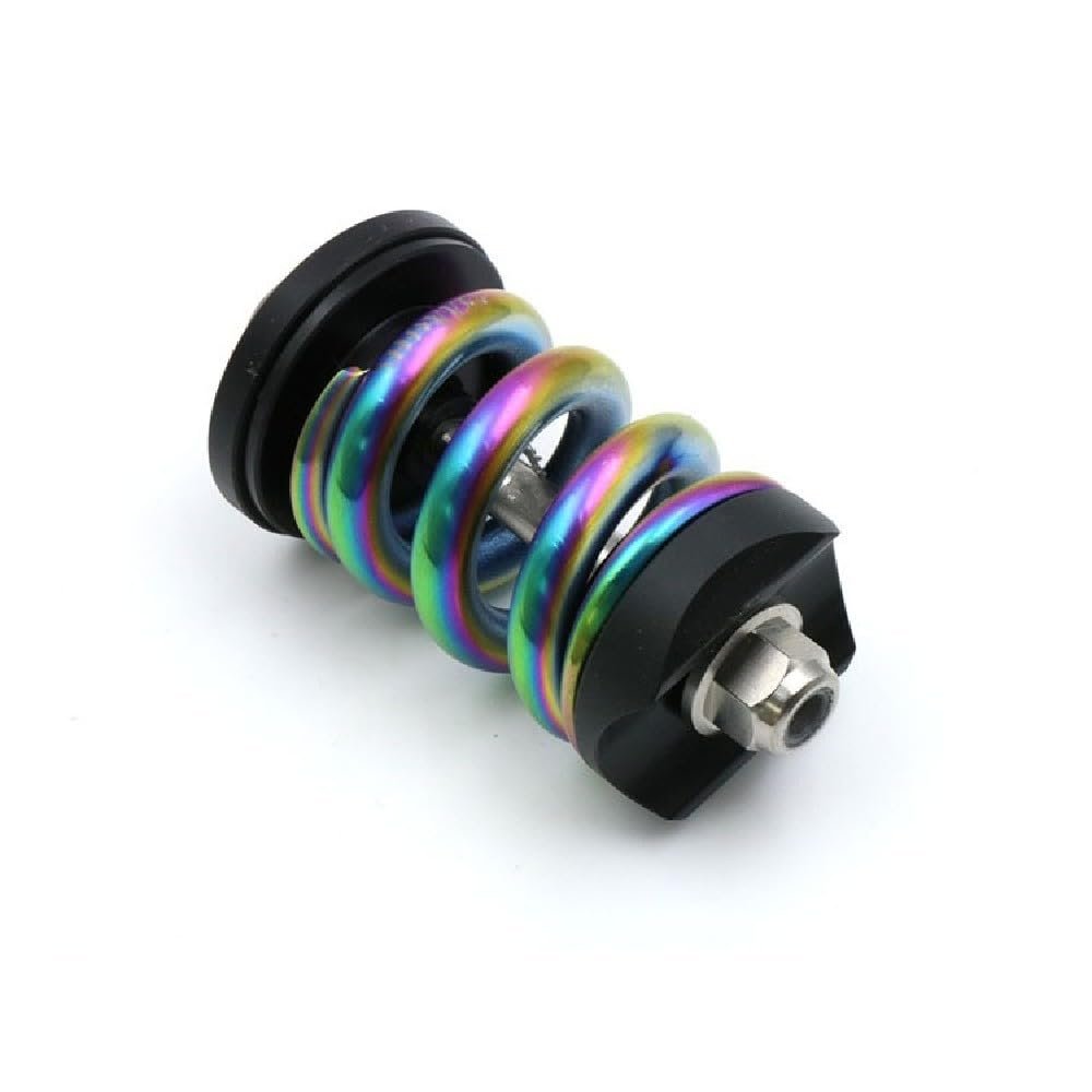 Folding bicycle titanium spring shock absorber for brompton Pline Tline Suspension vibration absorption (Rainbow)