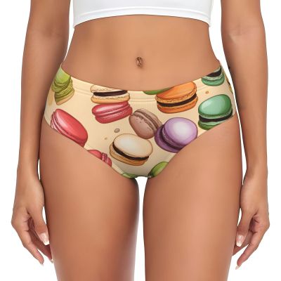 BKDODKS Macaron Biscuit Flavored Print Women'S Briefs Xs-4xl Bikini Underwear Women'S Panties Essentials Coverage Briefs Black