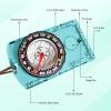 2pcs Blue Menjo Outdoors Magnetic Compass, Kids Hiking Gear Ideal for Boy Scouts or Wilderness Enthusiasts. Survival Compass for Camping, Hiking, Backpacking, Mountaineering, and Exploration view 2