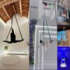 9ft 2.75m Aerial Straps Ropes Yoga Aerial Acrobatics Body Aerial Loop Trapeze Circus Apparatuses Equipment Three-Layer Straps 1 pairs (Black) view 2
