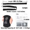9ft 2.75m Aerial Straps Ropes Yoga Aerial Acrobatics Body Aerial Loop Trapeze Circus Apparatuses Equipment Three-Layer Straps 1 pairs (Black) view 3