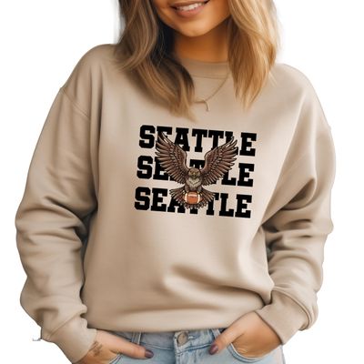 Seattle Football Fan Sweatshirt, Big Game Sunday Pullover, Unisex Casual Sports Crewneck for Football Lovers men