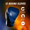 Hayabusa E1 Boxing Gloves for Men and Women - Blue/Black, 14oz view 2