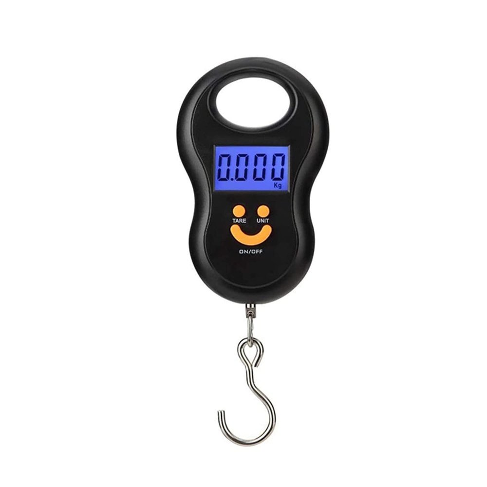 Digital Luggage Scales, Black Electronic 50Kg 10g Hanging Scale LCD Digital Scale Backlight Fishing Weights Pocket Scale Luggage Scales Weighing