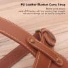 Adjustable Buckles Blanket Carry Strap, PU Leather Yoga Mat Straps for Camping Picnics Beaches view 2