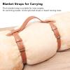 Adjustable Buckles Blanket Carry Strap, PU Leather Yoga Mat Straps for Camping Picnics Beaches view 4