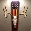 European Mount Skull Hanger, Deer Antler Mounting Kit,USA Flag Decor Hooker Pedestal, Perfect Prey Display Rack,Hanger for Hanging Antlers and Other Skulls (15.75" x3.55" x 0.6") view 4