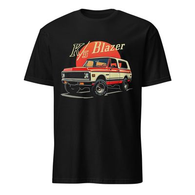 1970s Chevy K5 Blazer Retro Sun Short-Sleeve Mens T-Shirt Black