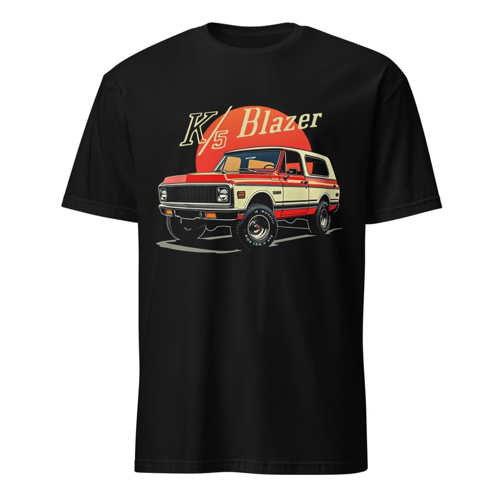 1970s Chevy K5 Blazer Retro Sun Short-Sleeve Mens T-Shirt Black