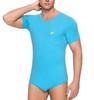 Landofgenie Onesie for Men Jumpsuit Romper One Piece Pajamas Mens Short Sleeve Cotton Bodysuit Cosplay Doctors Uniform L Blue view 4