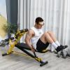 Adjustable Super-extension Dumbbell Weight Bench, Foam Leg Rack, Exercise Abdominal Muscles, Arms, Core Muscles, Strength Training Station, Suitable for Home Gym, Yellow view 2