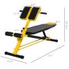 Adjustable Super-extension Dumbbell Weight Bench, Foam Leg Rack, Exercise Abdominal Muscles, Arms, Core Muscles, Strength Training Station, Suitable for Home Gym, Yellow view 3