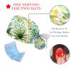 2 Pieces Scrub Caps Women Ponytail Scrub Cap Cute Scrub Caps Women for Kitchen Pineapple Leaves Multicoloured view 3