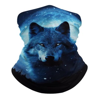 Neck Gaiter Wolfs Balaclava Windproof Face Mask Scarf for Men Women Sun Protection Headwear Breathable Face Cover Bandana for Skiing Hiking 19.6x9.8 Inch