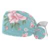 2 Pieces Scrub Caps Women Chef Cap Cute Scrub Caps Women for Beauty Salon Roses Wallpaper view 1