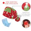 2 Pieces Scrub Caps Women Scrub Caps Women Satin Lined Surgeon Caps for Kitchen Cartoon Christmas Tree Multicoloured view 3
