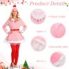Elf Costume for Women Adult Christmas Deluxe Pink Fancy Dress Festive Costume Xmas Party Cosplay Outfits (Women, X-Large) view 2